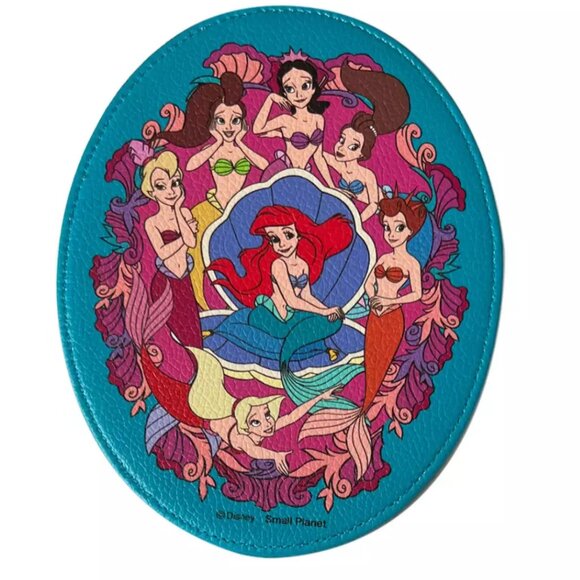 Little Mermaid Ariel Sisters Colorful Teal Compact Mirror Make Up Disney Japan - Picture 1 of 4